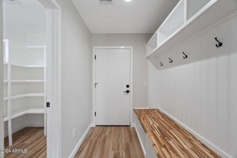 mudroom and pantry