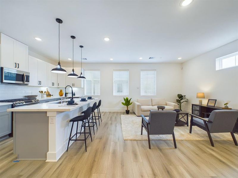 Open concept second floor living area.