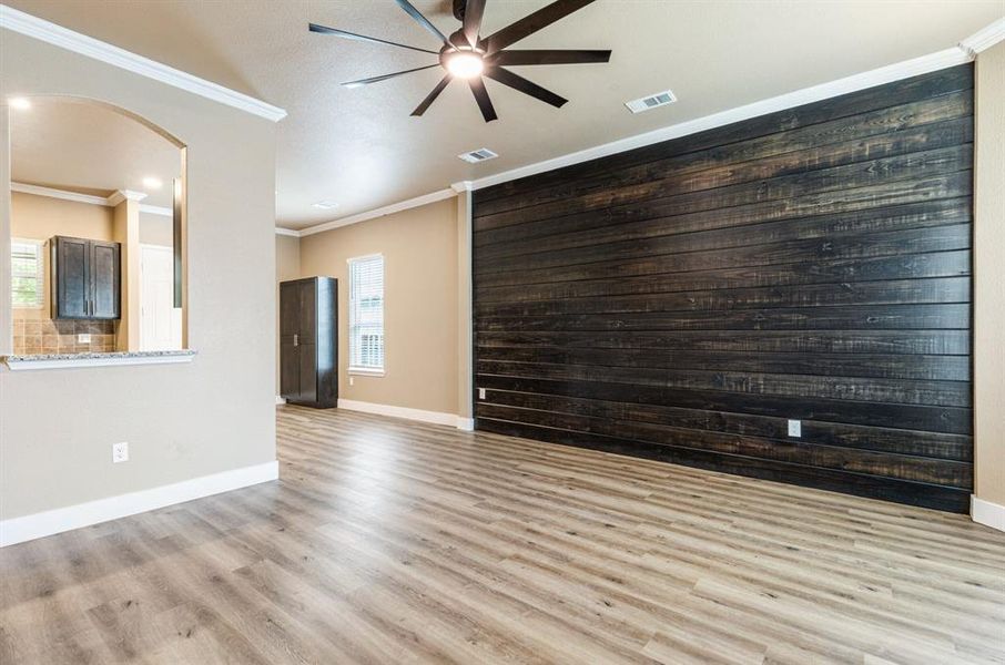 Architectural details and tall ceilings throughout