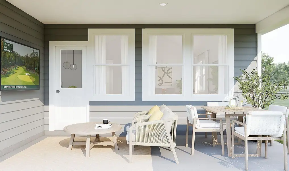 Enjoy the outdoors on the covered patio (*Artist rendering used for illustration purposes only.)