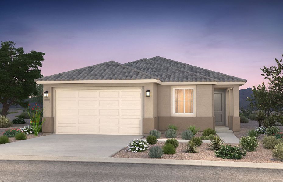Representative exterior photo of a completed home built from the Farmington by Pulte Homes in Visara, Surprise, AZ (Image 15).