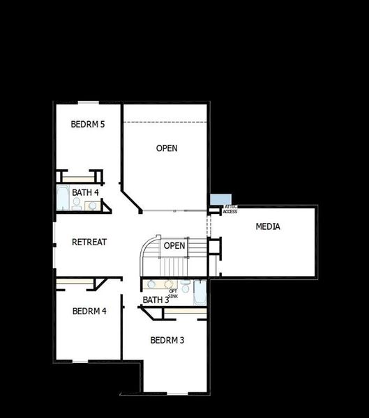 2D floor plan layout of this home in The Ridge at Northlake, Northlake, TX (Image 3).