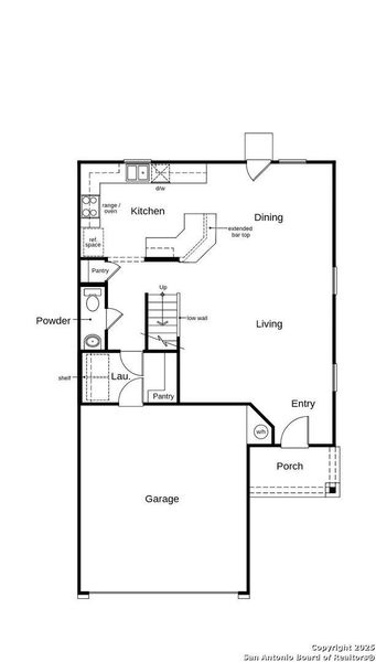 2D floor plan layout of this home in Spanish Trails, San Antonio, TX (Image 3).