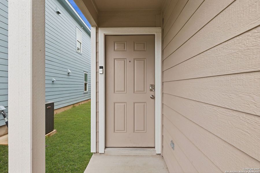 Exterior details and patio area of a home in Aston Park: Wellton Collection, San Antonio (Image 18).