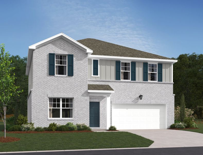 Representative exterior photo of a completed home built from the Montgomery by Ashton Woods in Cades Bluff, Lebanon, TN (Image 15).