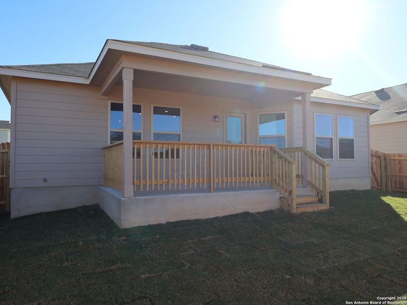 Exterior details and patio area of a home in Winding Brook, San Antonio (Image 21).
