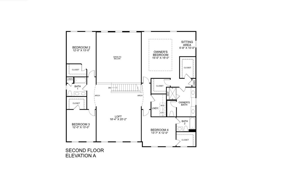 2D floor plan layout for the Versailles by Ryan Homes in Crystal Falls Estates, Dawsonville, GA (Image 1). 2D floor plan layout for the Versailles by Ryan Homes in Crystal Falls Estates, Dawsonville, GA (Image 1).