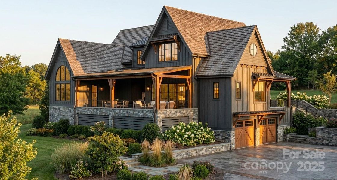Front exterior of a new home in , Weaverville, NC, highlighting curb appeal (Image 2). Front exterior of a new home in , Weaverville, NC, highlighting curb appeal (Image 2).