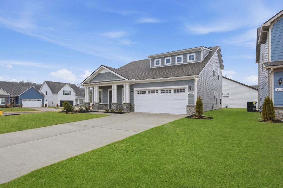 Front exterior of a new home in Salem Landing, Rockvale, TN, highlighting curb appeal (Image 18).