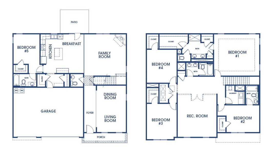2D floor plan layout of this home in The Abbey at Trolley Run Station, Aiken, SC (Image 2).