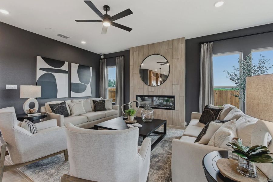Representative furnished interior of a home built from the Acadia by Chesmar Homes in Prominence 50's, San Antonio (Image 5).