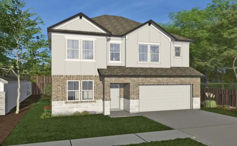 Front exterior of a home in the Harmony Cove community, located in Humble, TX (Image 9). Front exterior of a home in the Harmony Cove community, located in Humble, TX (Image 9).