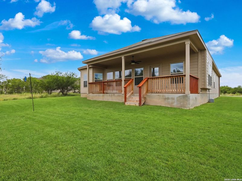 Exterior details and patio area of a home in Chaparral Ranch, Floresville (Image 27). Exterior details and patio area of a home in Chaparral Ranch, Floresville (Image 27).