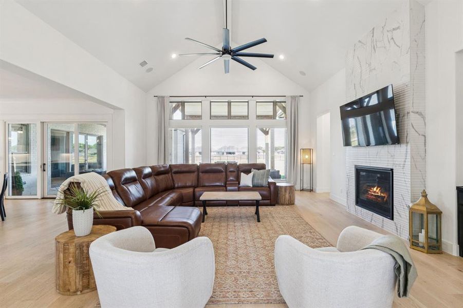 Furnished interior view inside a new home in The Resort on Eagle Mt. Lake, Fort Worth (Image 18). Furnished interior view inside a new home in The Resort on Eagle Mt. Lake, Fort Worth (Image 18).