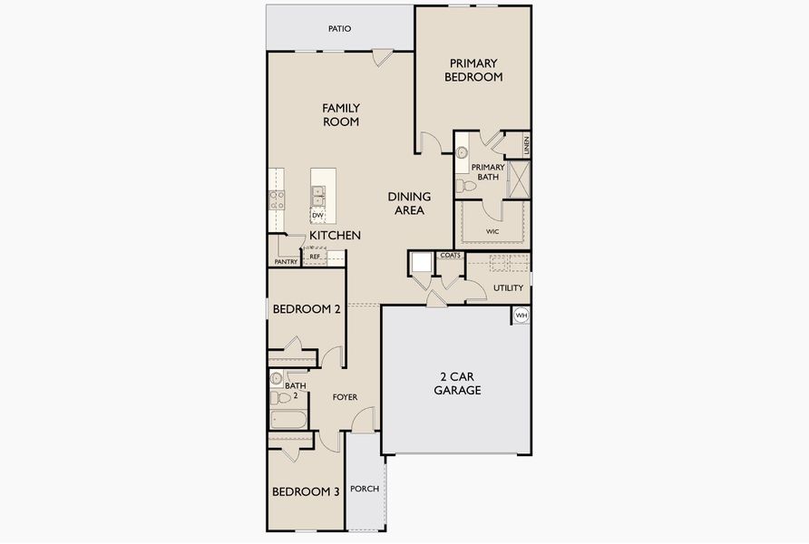 2D floor plan layout for the Moonbeam by Starlight Homes in Willow Springs, Buda, TX (Image 3). 2D floor plan layout for the Moonbeam by Starlight Homes in Willow Springs, Buda, TX (Image 3).