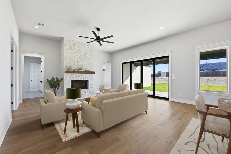 Representative furnished interior of a home built from the The Ponder by Kenmark Homes in Cotten Creek, Azle (Image 6). Representative furnished interior of a home built from the The Ponder by Kenmark Homes in Cotten Creek, Azle (Image 6).