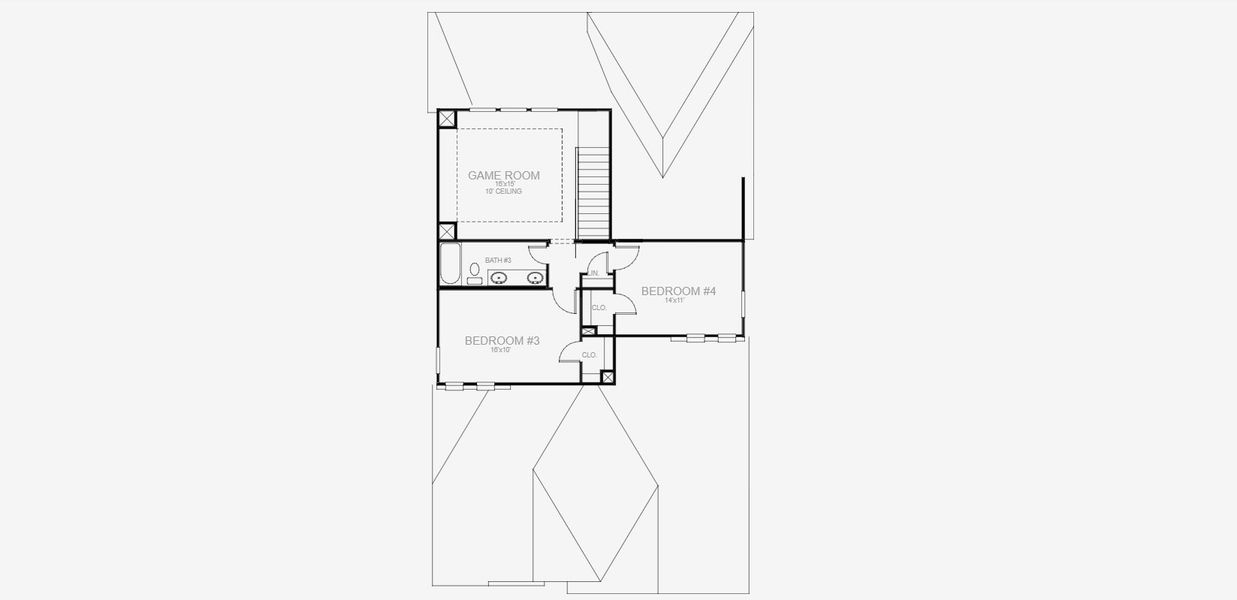 2D floor plan layout for the 2444W by Perry Homes in Trinity Falls, McKinney, TX (Image 4).