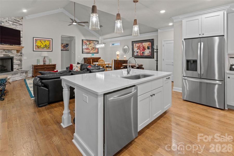 Heavy millwork throughout the home.