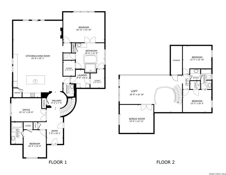 2D floor plan layout of this home in 6 Creeks, Kyle, TX (Image 4).