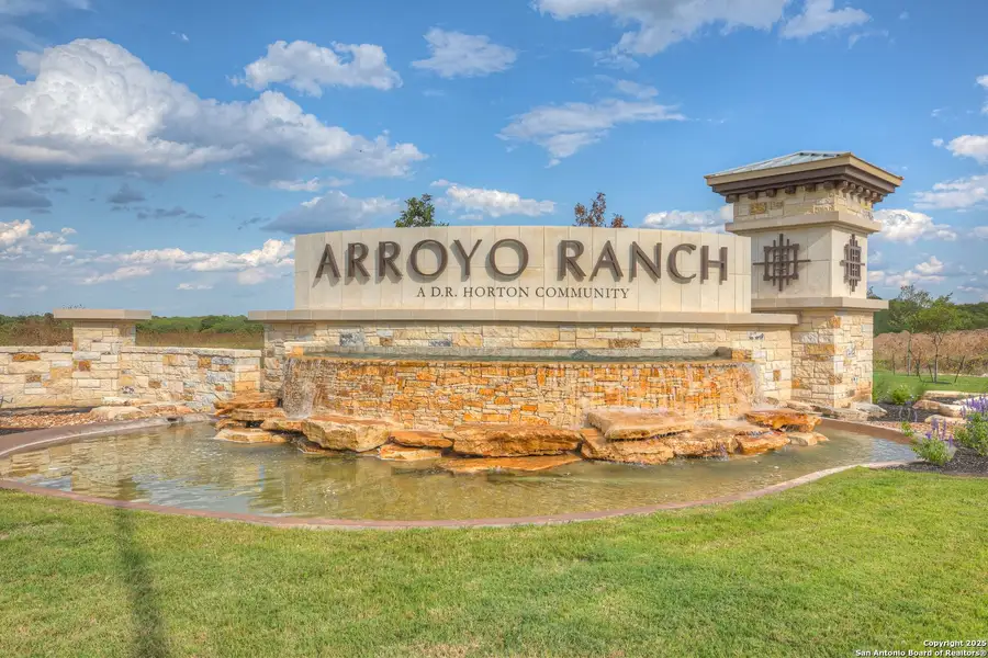 Front exterior of a new home in Arroyo Ranch, Seguin, TX, highlighting curb appeal (Image 1).