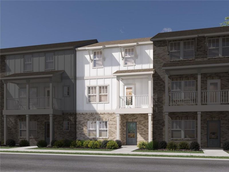 Front exterior of a new home in , Lawrenceville, GA, highlighting curb appeal (Image 1). Front exterior of a new home in , Lawrenceville, GA, highlighting curb appeal (Image 1).