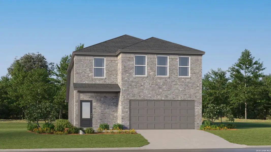Front exterior of a new home in Summerlin, San Antonio, TX, highlighting curb appeal (Image 23).