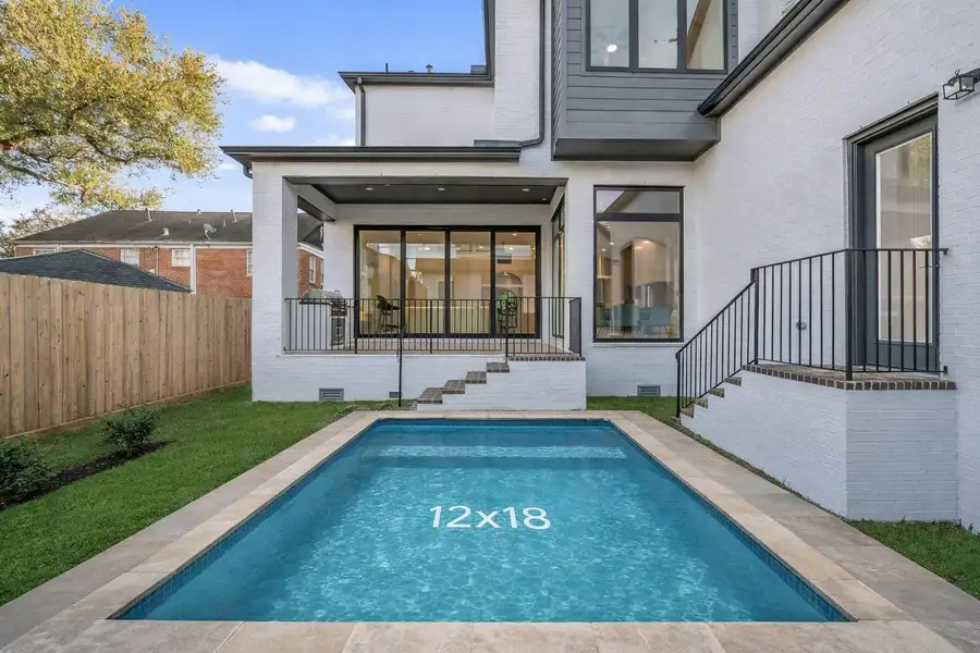 AI-generated rendering shown for buyer inspiration only. Per Landmark Custom Pools, the backyard can accommodate approximately a 12' x 18' pool. Pool is not currently installed. Please contact the listing agent for pricing. *POOL IS NOT INCLUDED WITH THE HOME*