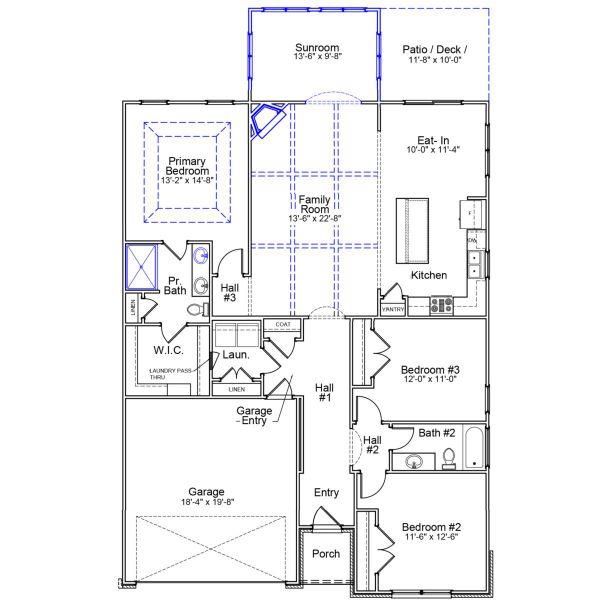 2D floor plan layout of this home in Fieldstone, Lexington, NC (Image 4).