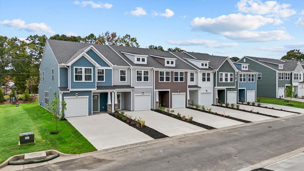 Memorable first impression with elegant exterior design and exceptional materials at these townhomes in Spartanburg, SC