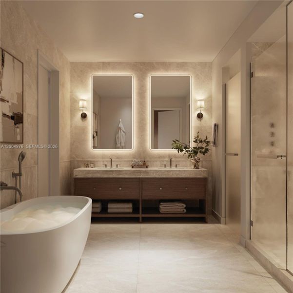 Furnished interior view inside a new home in , Miami (Image 7).