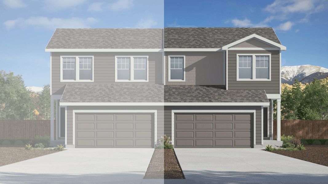 Representative exterior photo of a completed home built from the JUNIPER by D.R. Horton in Ellston Park, Colorado Springs, CO (Image 5).