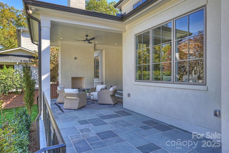 Exterior details and patio area of a home in , Charlotte (Image 2). Exterior details and patio area of a home in , Charlotte (Image 2).