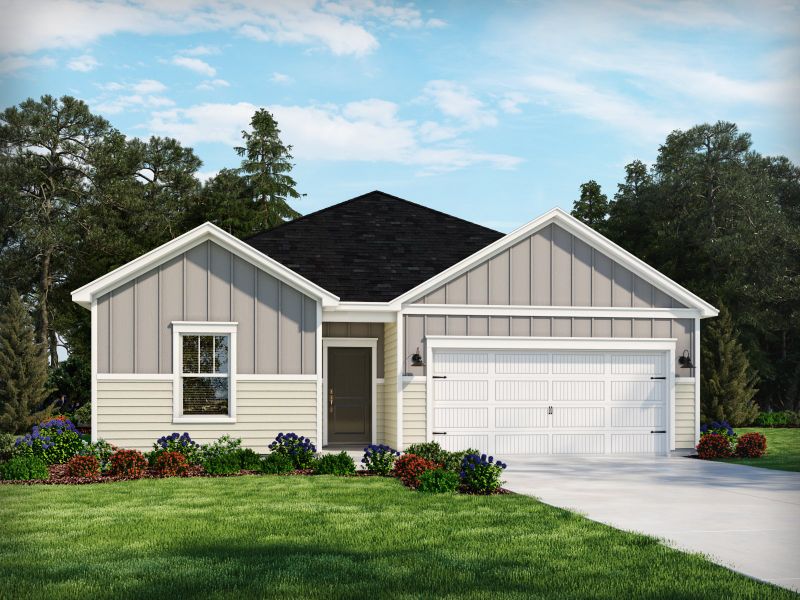 Representative exterior photo of a completed home built from the Newport by Meritage Homes in Creekside Point, Little River, SC (Image 2). Representative exterior photo of a completed home built from the Newport by Meritage Homes in Creekside Point, Little River, SC (Image 2).