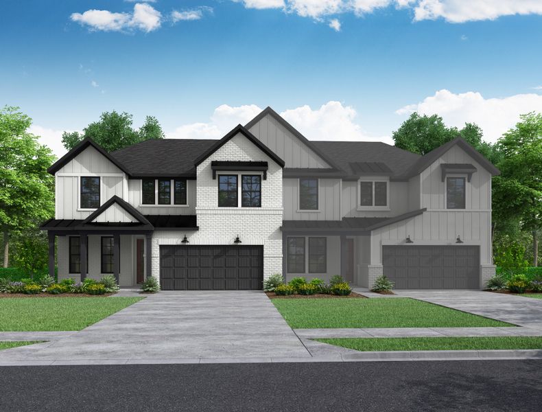 Representative exterior photo of a completed home built from the Enchante by Beazer Homes in The Highlands, Porter, TX (Image 2).