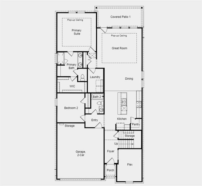 Structural options added include: covered outdoor living and pop up ceiling in Great Room and Primary Suite.