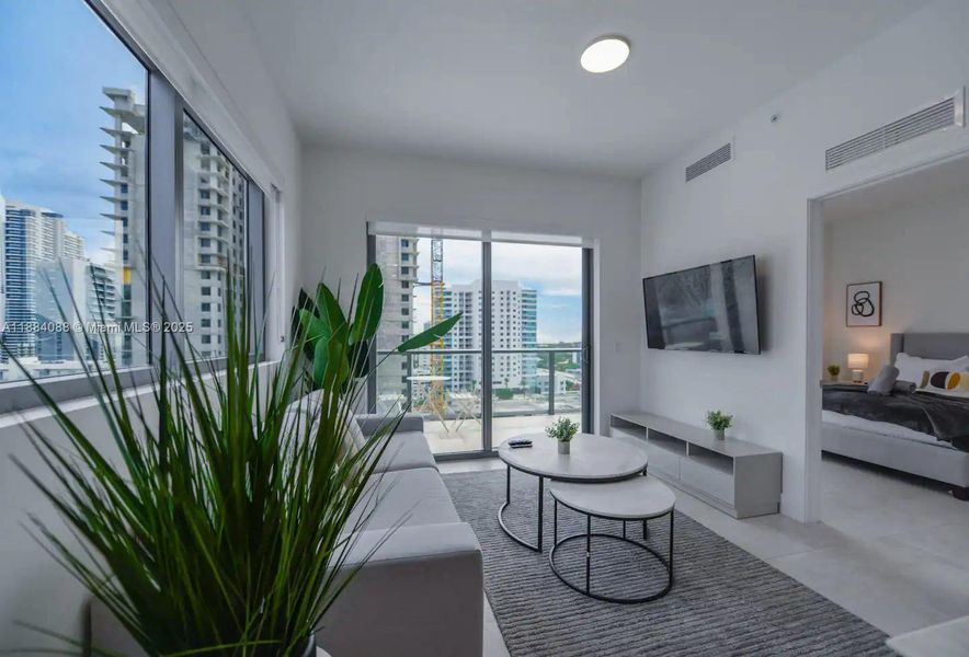 Furnished interior view inside a new home in Smart Brickell, Miami (Image 6).