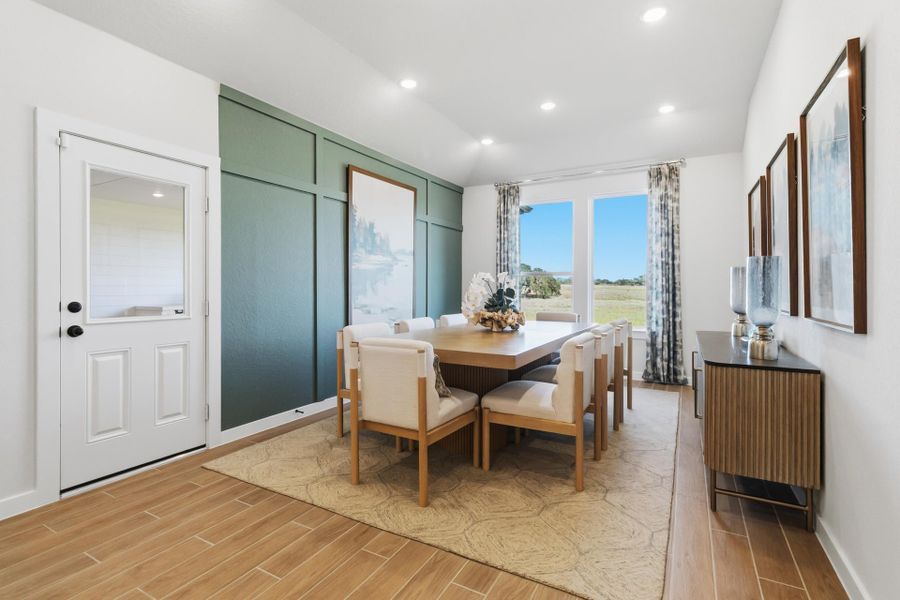 Representative furnished interior of a home built from the Lubbock by First America Homes in Villas Las Flores, Floresville (Image 16).