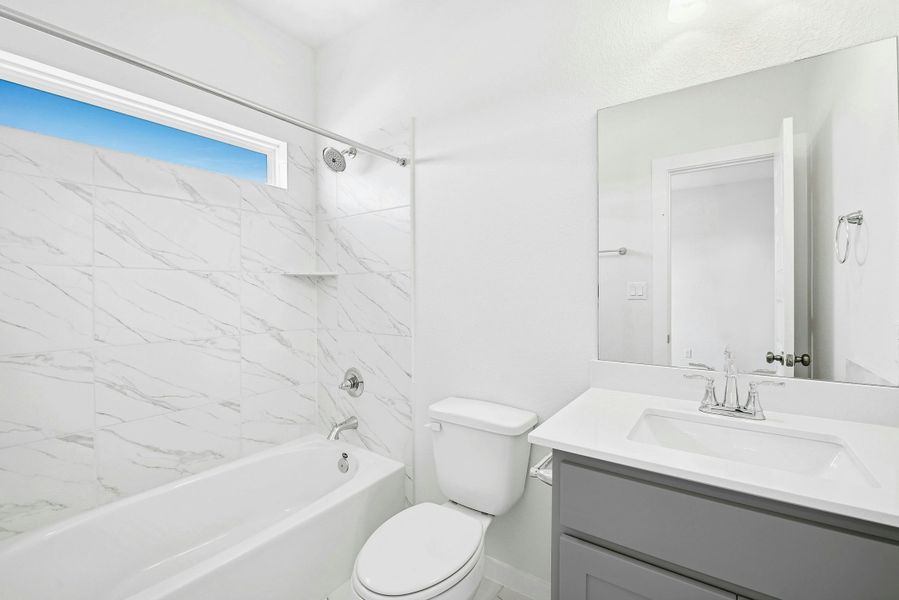 Furnished interior view inside a new home in The Colony, Bastrop (Image 12). Furnished interior view inside a new home in The Colony, Bastrop (Image 12).