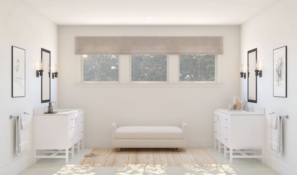 Dual vanities in primary bath
