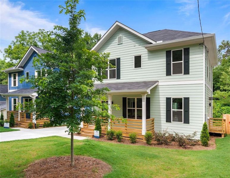 Front exterior of a new home in , Atlanta, GA, highlighting curb appeal (Image 19). Front exterior of a new home in , Atlanta, GA, highlighting curb appeal (Image 19).