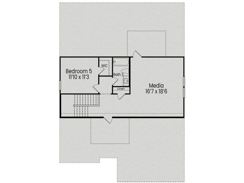 2D floor plan layout for the The Aspen by Davidson Homes LLC in Wendell Ridge, Wendell, NC (Image 6).