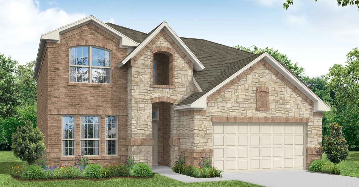 Representative exterior photo of a completed home built from the Raleigh by Impression Homes in Terra Vella, Haslet, TX (Image 5).