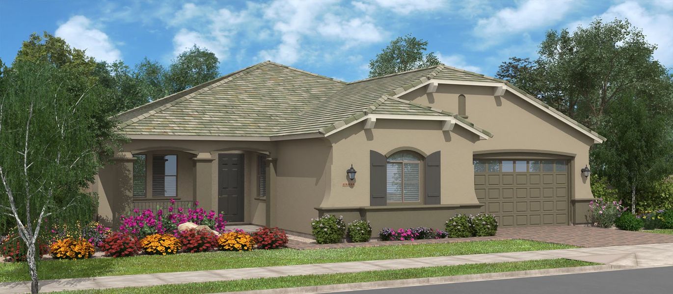 Representative exterior photo of a completed home built from the Timber Cove by Fulton Homes in Sonoma Coast at Escalante, Surprise, AZ (Image 4).