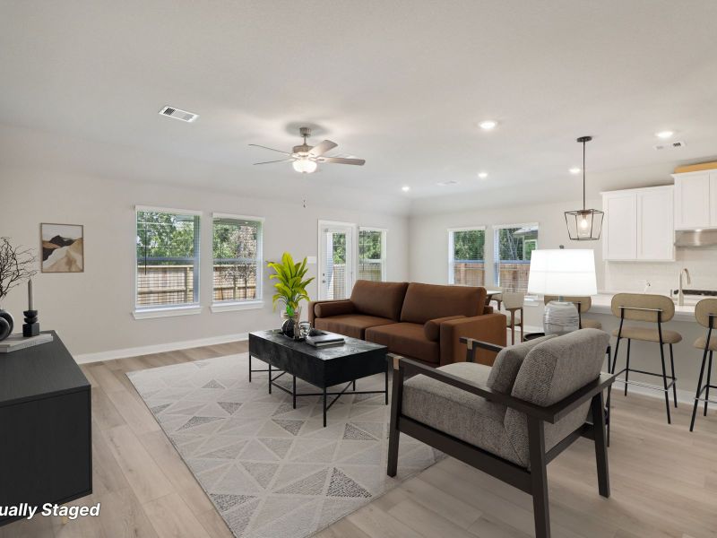 Furnished interior view inside a new home in Sanford Farms - Classic Series, Waller (Image 3). Furnished interior view inside a new home in Sanford Farms - Classic Series, Waller (Image 3).