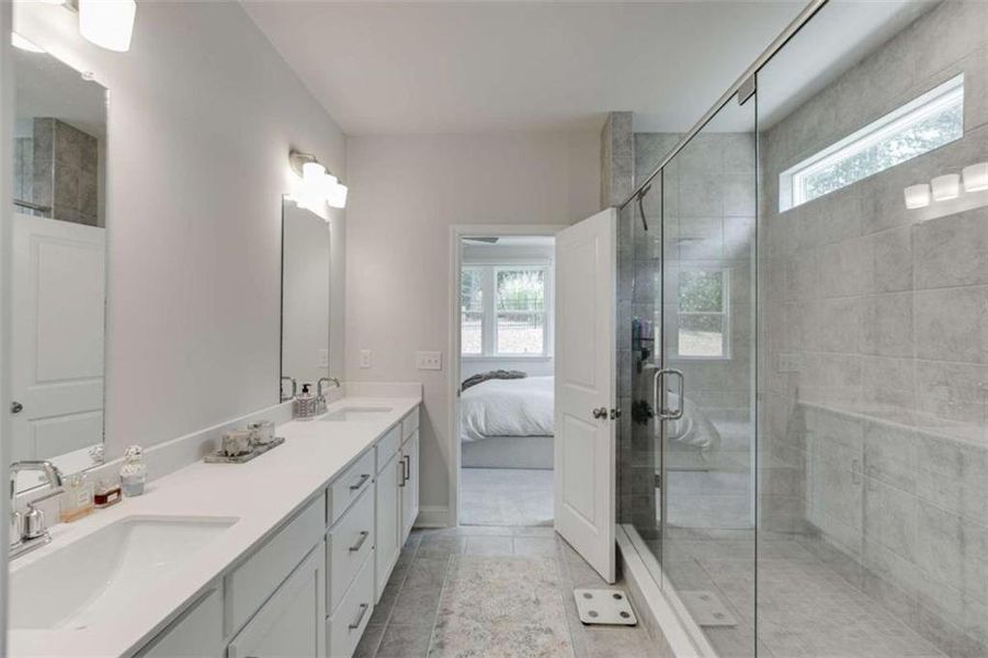 Furnished interior view inside a new home in Overlook at Lanier, Buford (Image 13).