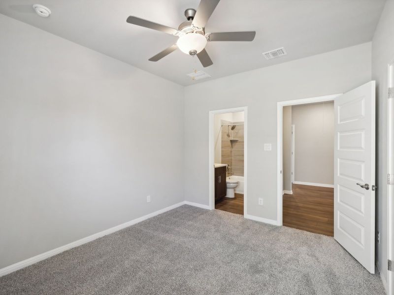 The third secondary bedroom has its own bathroom connected.