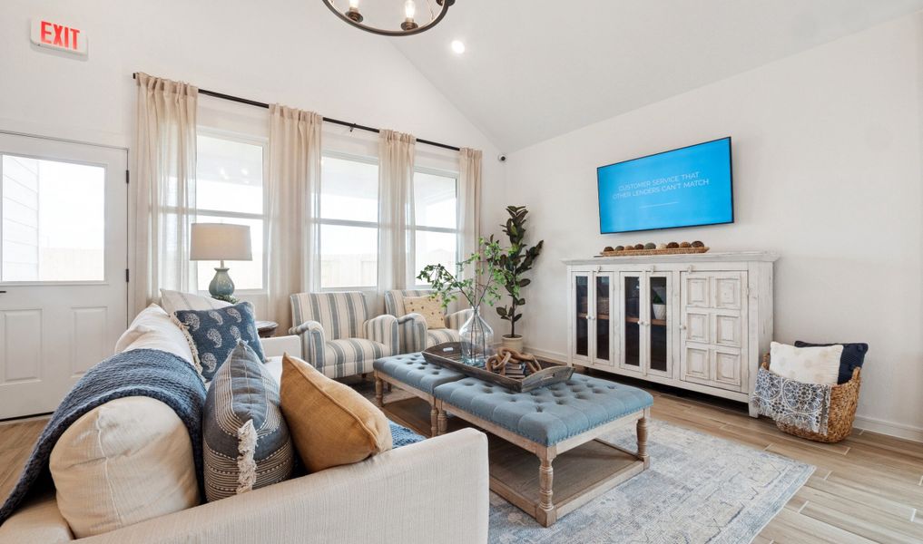 Great room with vaulted ceiling Great room with vaulted ceiling