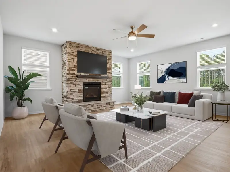 Furnished interior view inside a new home in Fallbrook Single Family Homes, Indian Trail (Image 4). Furnished interior view inside a new home in Fallbrook Single Family Homes, Indian Trail (Image 4).