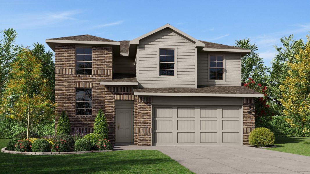 Front exterior of a new home in Terra Vista, Lubbock, TX, highlighting curb appeal (Image 2). Front exterior of a new home in Terra Vista, Lubbock, TX, highlighting curb appeal (Image 2).