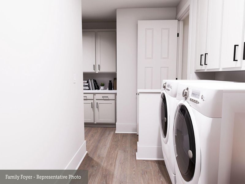 Plus extra cabinets and linen closet at utility